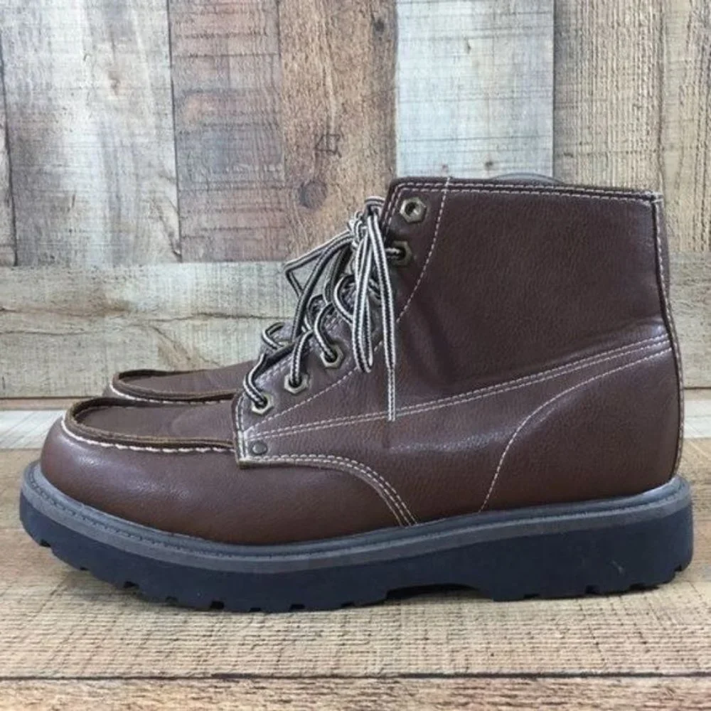 Northwest Territory Brown‎ Faux Leather Ankle Work Boots